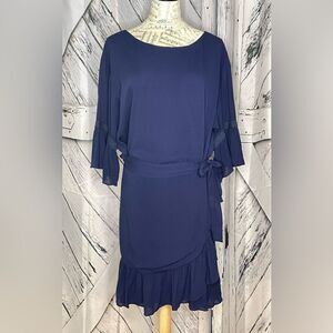 REBECCA MINKOFF Dress Navy W/Wrap Skirt XXL